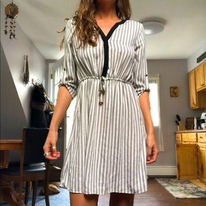 Like new striped drawstring waist dress